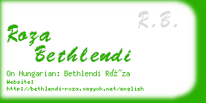 roza bethlendi business card